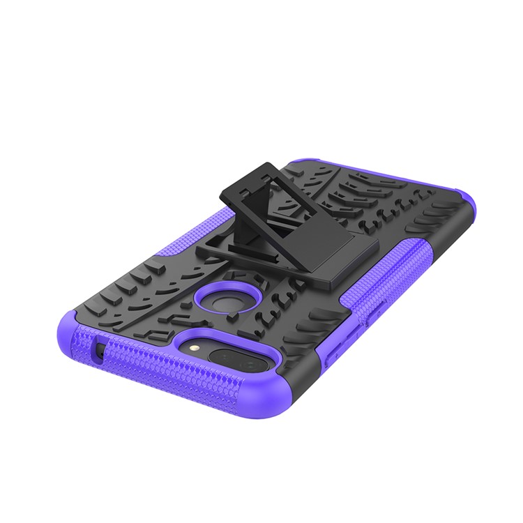 Anti-slip PC + TPU Hybrid Case with Kickstand for Xiaomi Mi 8 Lite / Mi 8 Youth (Mi 8X) - Purple-7