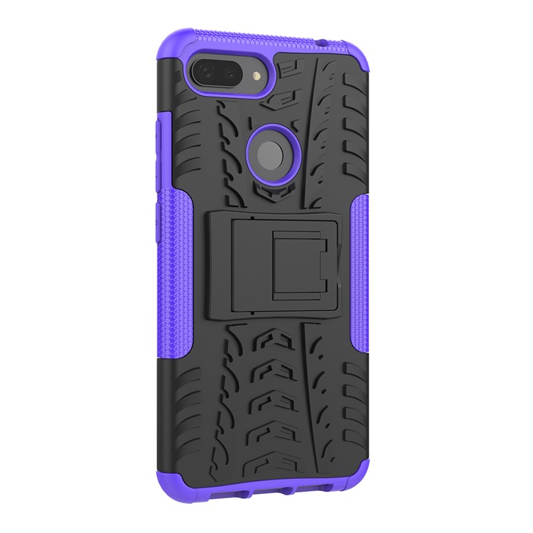 Anti-slip PC + TPU Hybrid Case with Kickstand for Xiaomi Mi 8 Lite / Mi 8 Youth (Mi 8X) - Purple-8