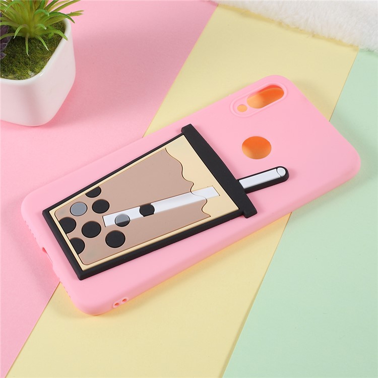 3D Bubble Tea Pattern TPU Case for Xiaomi Redmi Note 7 / Note 7 Pro (India) / Note 7S - Pink-2