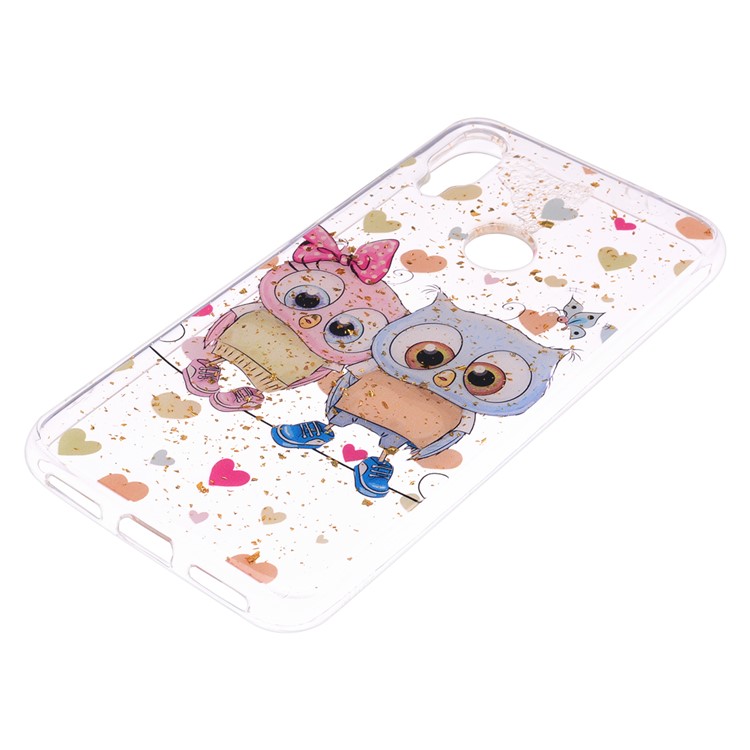 Glitter Sequins Inlaid Patterned TPU Phone Cover for Xiaomi Redmi Note 7S / Note 7 / Note 7 Pro (India) - Owls-3