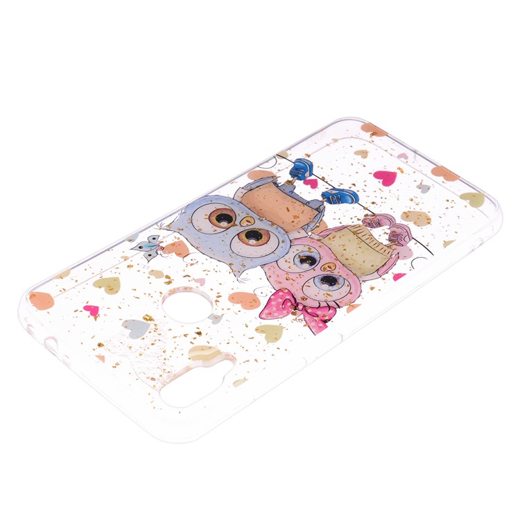 Glitter Sequins Inlaid Patterned TPU Phone Cover for Xiaomi Redmi Note 7S / Note 7 / Note 7 Pro (India) - Owls-4