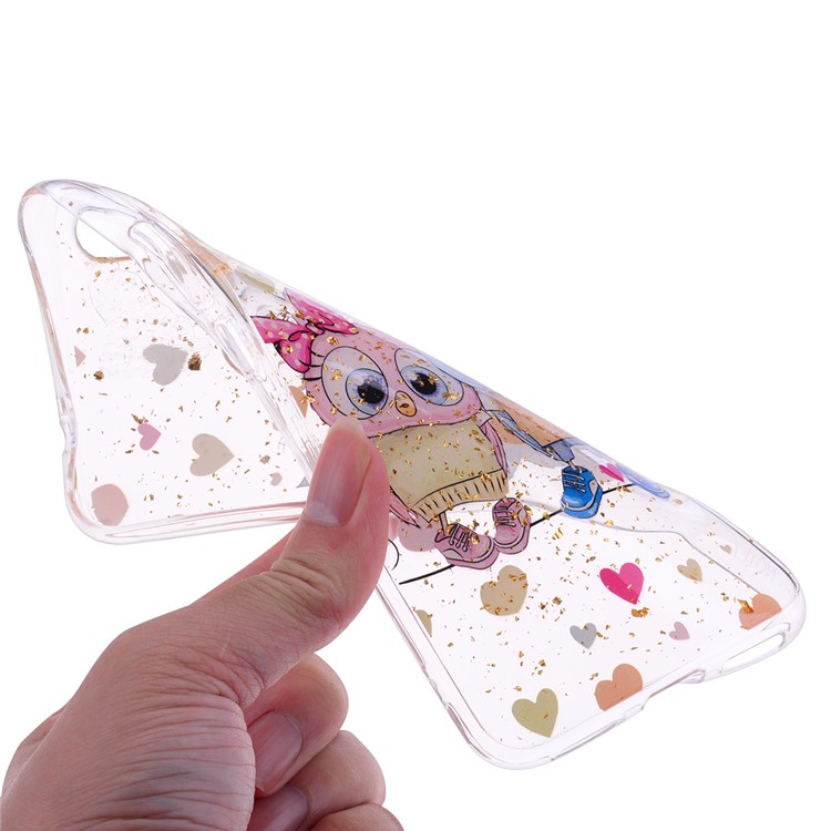 Glitter Sequins Inlaid Patterned TPU Phone Cover for Xiaomi Redmi Note 7S / Note 7 / Note 7 Pro (India) - Owls-5
