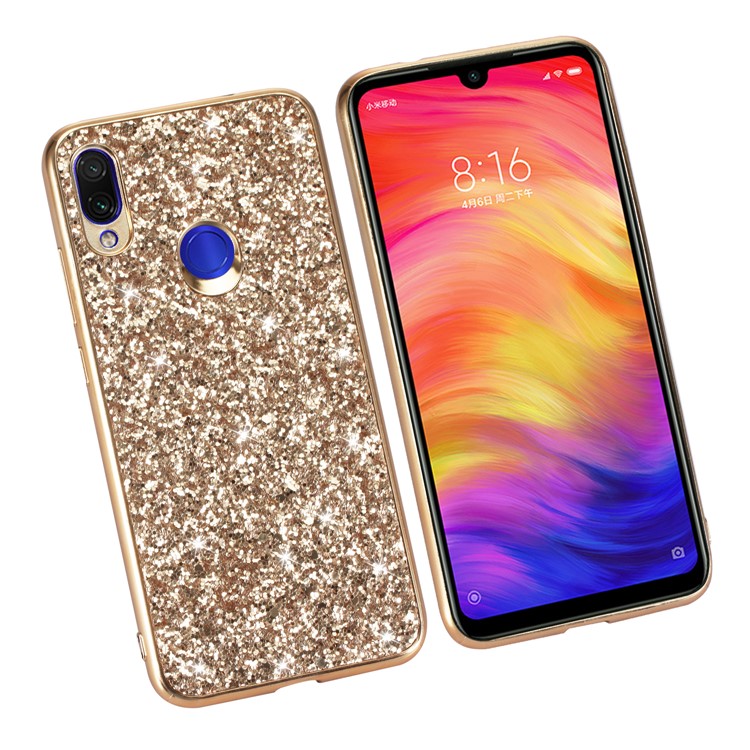 Glittery PC+TPU Protective Mobile Phone Case for Xiaomi Redmi Note 7S / Note 7 / Note 7 Pro (India) - Gold-4