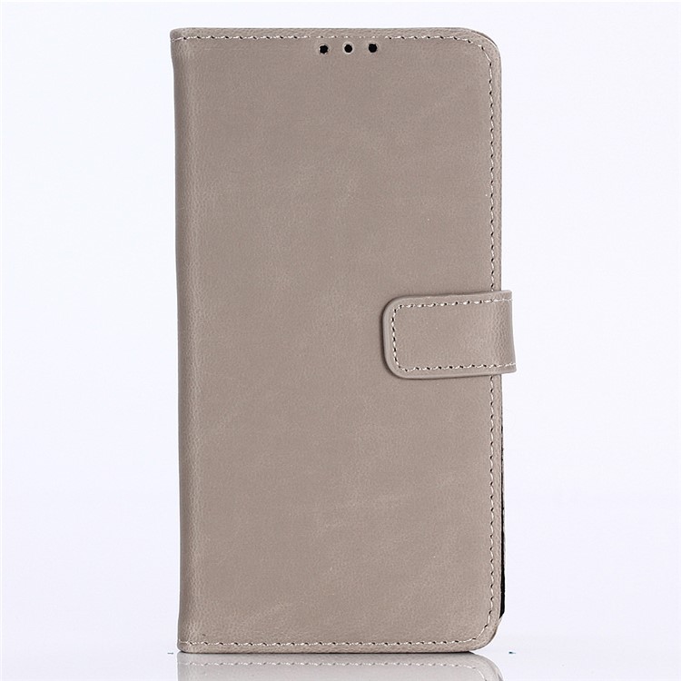 Crazy Horse Vintage Leather Wallet Stand Flip Case for Xiaomi Mi 9 SE - Grey-1