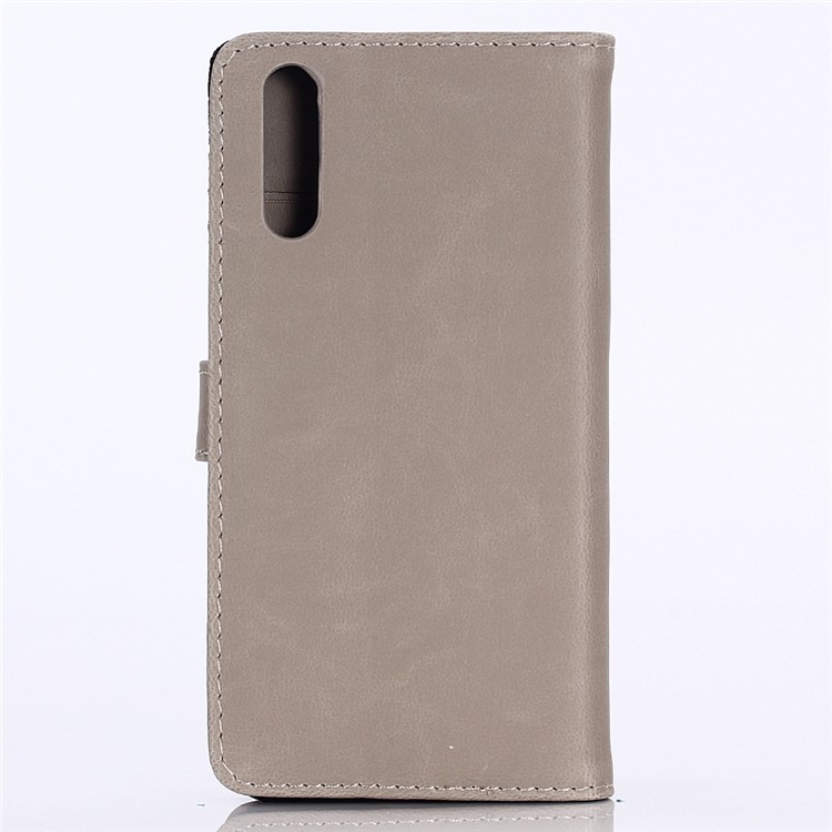Crazy Horse Vintage Leather Wallet Stand Flip Case for Xiaomi Mi 9 SE - Grey-2