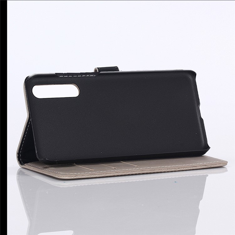 Crazy Horse Vintage Leather Wallet Stand Flip Case for Xiaomi Mi 9 SE - Grey-5
