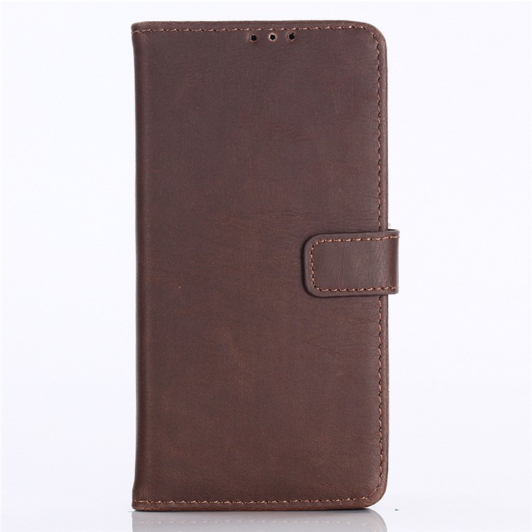 Crazy Horse Vintage Leather Wallet Stand Flip Case for Xiaomi Mi 9 SE - Coffee-1