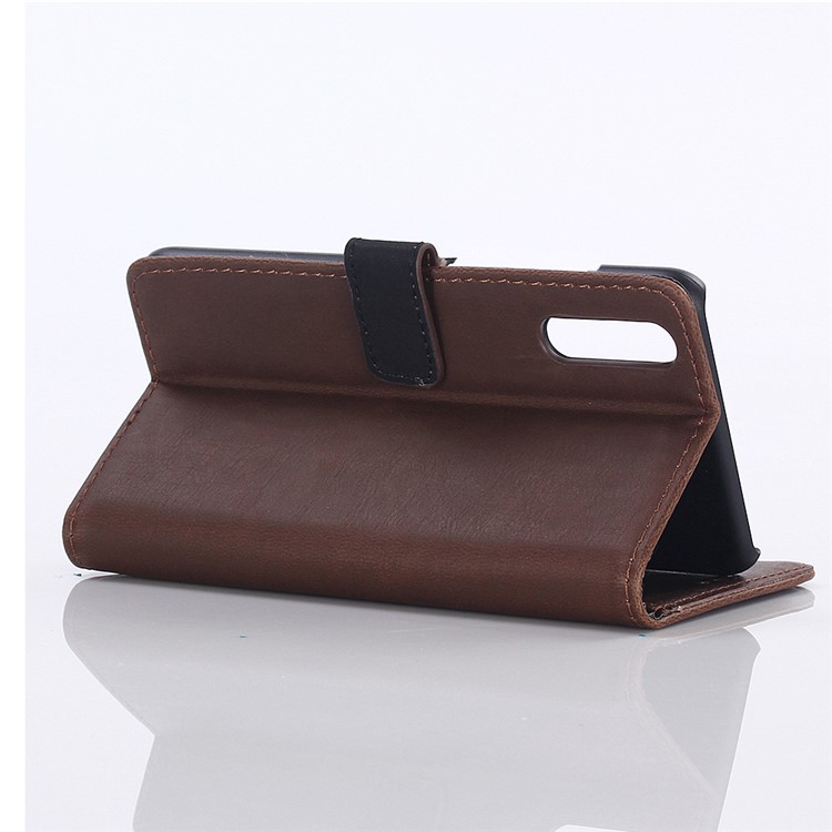 Crazy Horse Vintage Leather Wallet Stand Flip Case for Xiaomi Mi 9 SE - Coffee-4