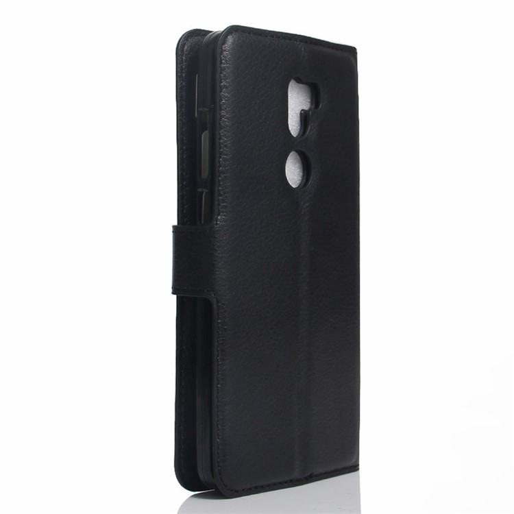 Lychee Skin Leather Wallet Case for Xiaomi Mi 5s Plus - Black-3