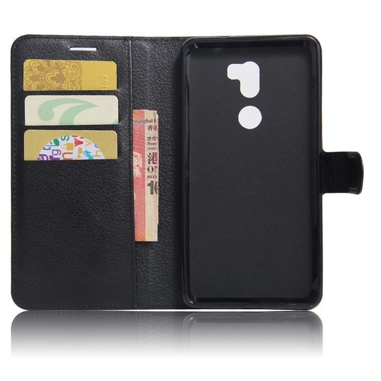 Lychee Skin Leather Wallet Case for Xiaomi Mi 5s Plus - Black-6