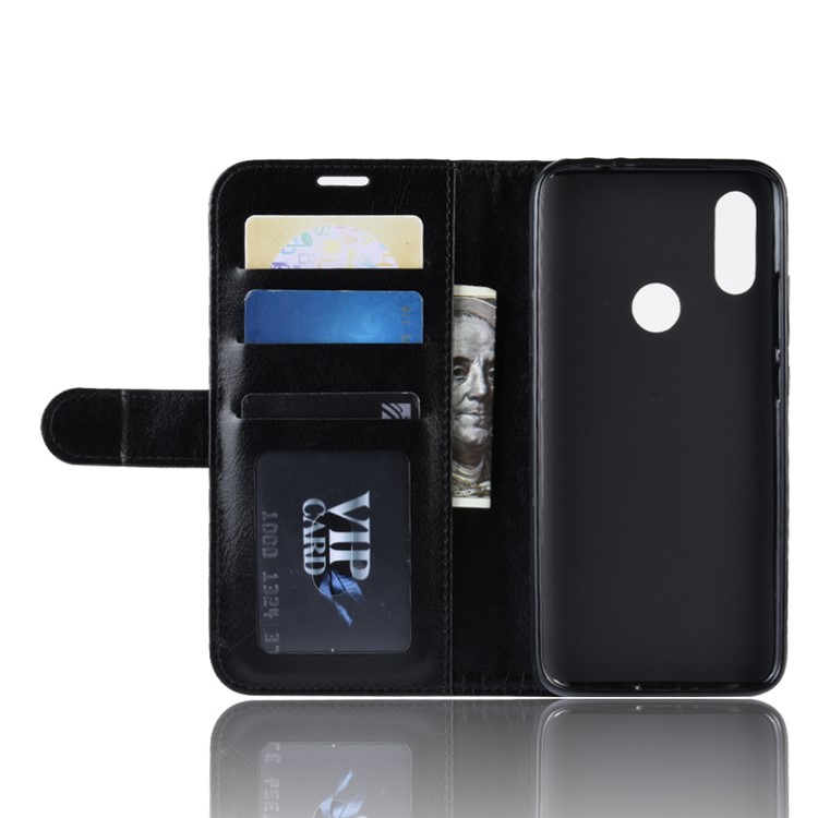 Crazy Horse PU Leather Stand Wallet Flip Case for Xiaomi Redmi 7 / Redmi Y3 - Black-5