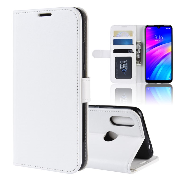 Crazy Horse PU Leather Stand Wallet Flip Case for Xiaomi Redmi 7 / Redmi Y3 - White-2