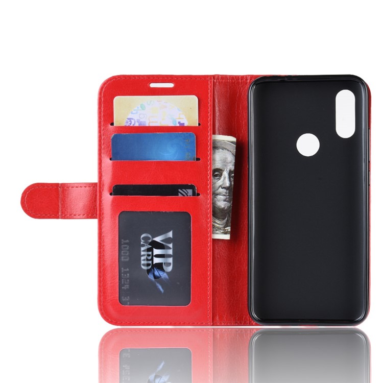 Crazy Horse PU Leather Stand Wallet Flip Case for Xiaomi Redmi 7 / Redmi Y3 - Red-5