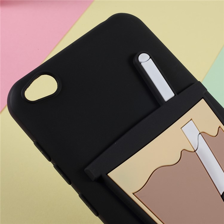 3D Bubble Tea Pattern TPU Case for Xiaomi Redmi Go - Black-4
