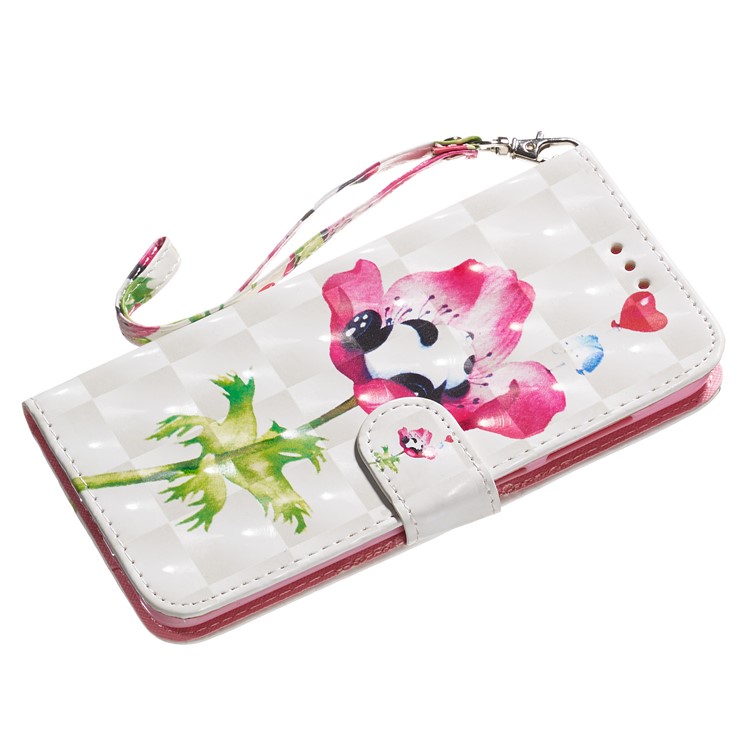 Patterned Leather Wallet Phone Shell [Light Spot Decor] for Xiaomi Pocophone F1 / Poco F1 (India) - Panda on Flower-9