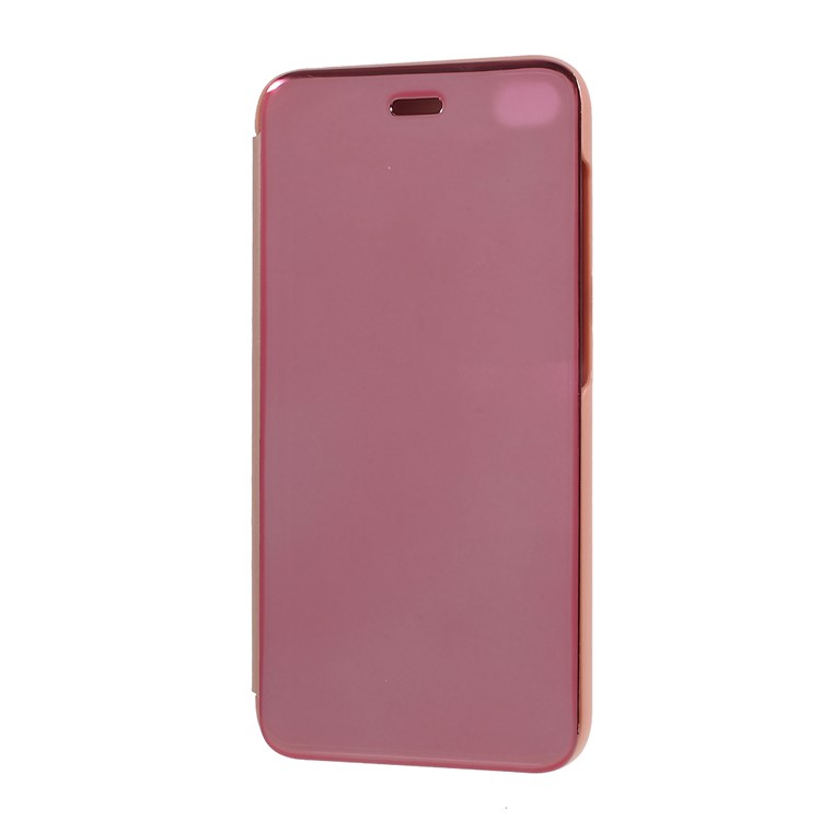 View Window Plated Mirror Surface Leather Stand Case for Xiaomi Redmi 5A - Rose Gold-1
