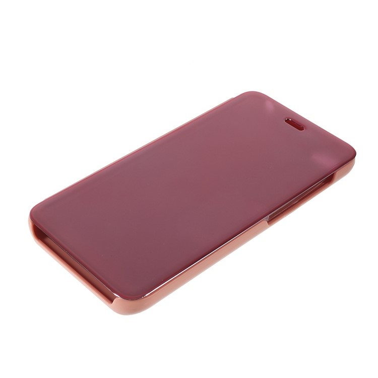 View Window Plated Mirror Surface Leather Stand Case for Xiaomi Redmi 5A - Rose Gold-3