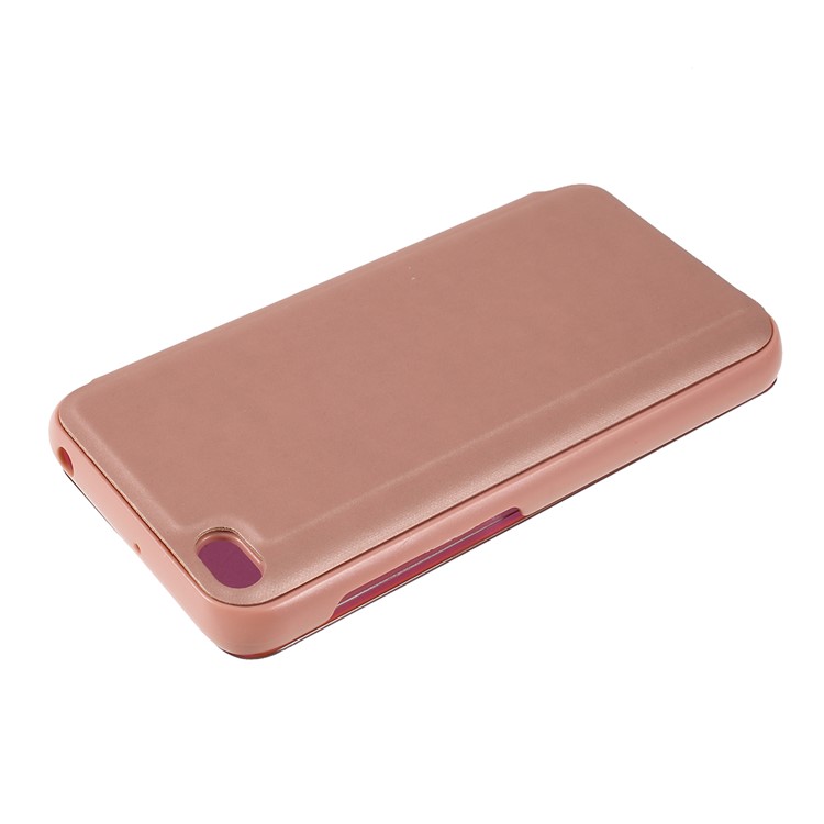 View Window Plated Mirror Surface Leather Stand Case for Xiaomi Redmi 5A - Rose Gold-4
