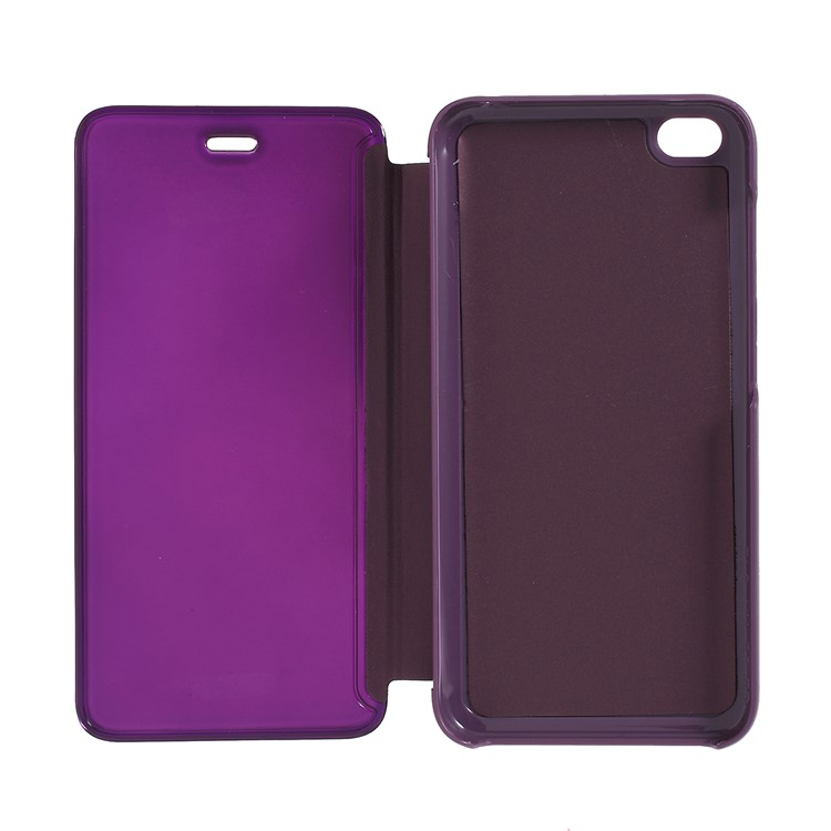 View Window Plated Mirror Surface Leather Stand Case for Xiaomi Redmi 5A - Gold-10
