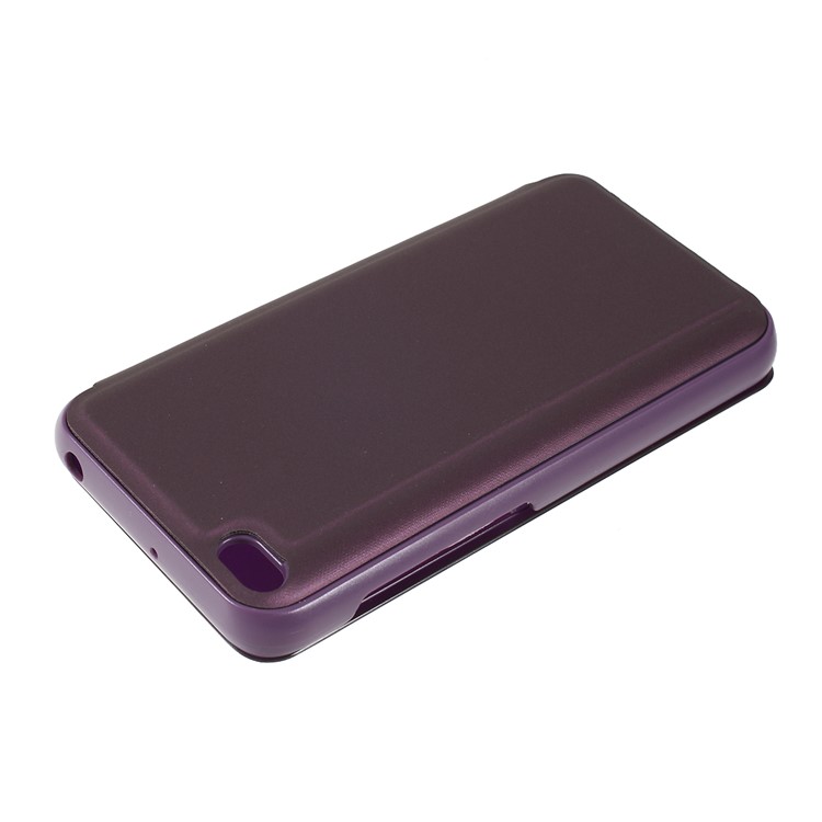 View Window Plated Mirror Surface Leather Stand Case for Xiaomi Redmi 5A - Gold-9