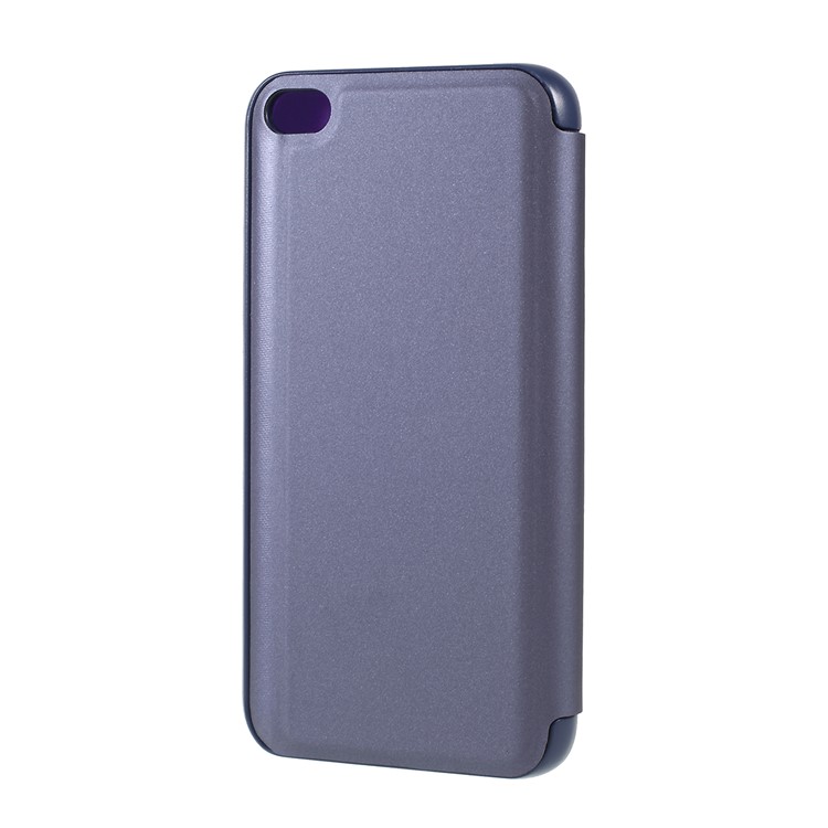 View Window Plated Mirror Surface Leather Stand Case for Xiaomi Redmi 5A - Dark Blue-2