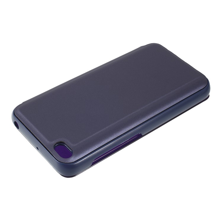 View Window Plated Mirror Surface Leather Stand Case for Xiaomi Redmi 5A - Dark Blue-4