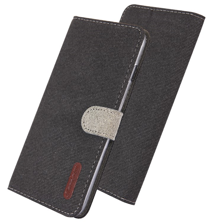 Linen Fabric PU Leather Card Storage Phone Case for Xiaomi Redmi 7 / Y3 - Black-1