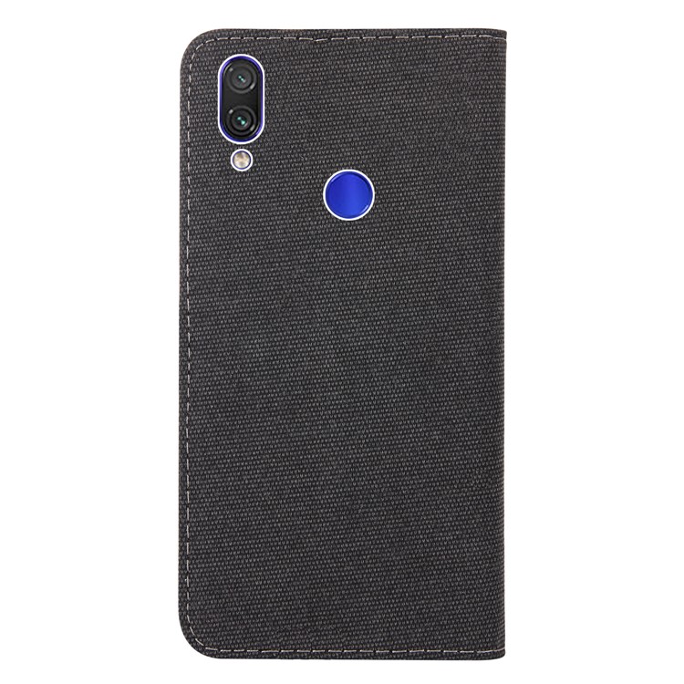 Linen Fabric PU Leather Card Storage Phone Case for Xiaomi Redmi 7 / Y3 - Black-3