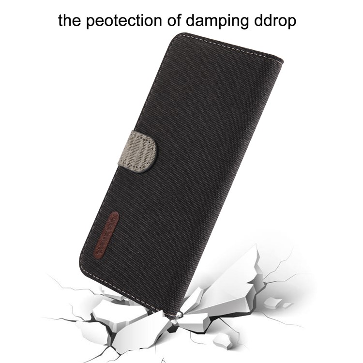 Linen Fabric PU Leather Card Storage Phone Case for Xiaomi Redmi 7 / Y3 - Black-5