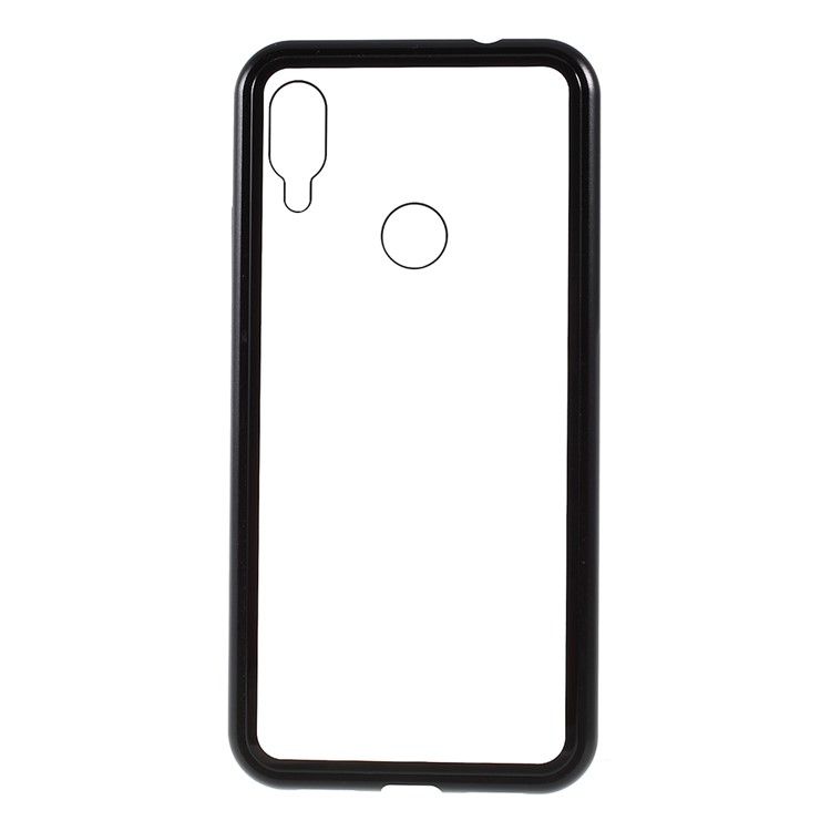 Detachable Magnetic Metal Frame Tempered Glass Phone Cover for Xiaomi Redmi Note 7 / Note 7 Pro (India) - Black / Transparent Back-2