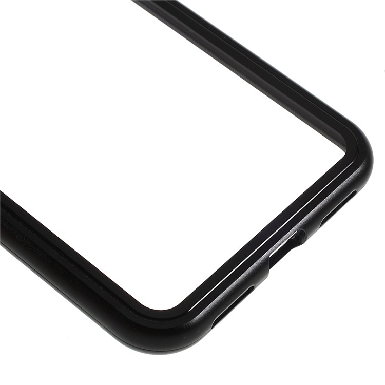 Detachable Magnetic Metal Frame Tempered Glass Phone Cover for Xiaomi Redmi Note 7 / Note 7 Pro (India) - Black / Transparent Back-5