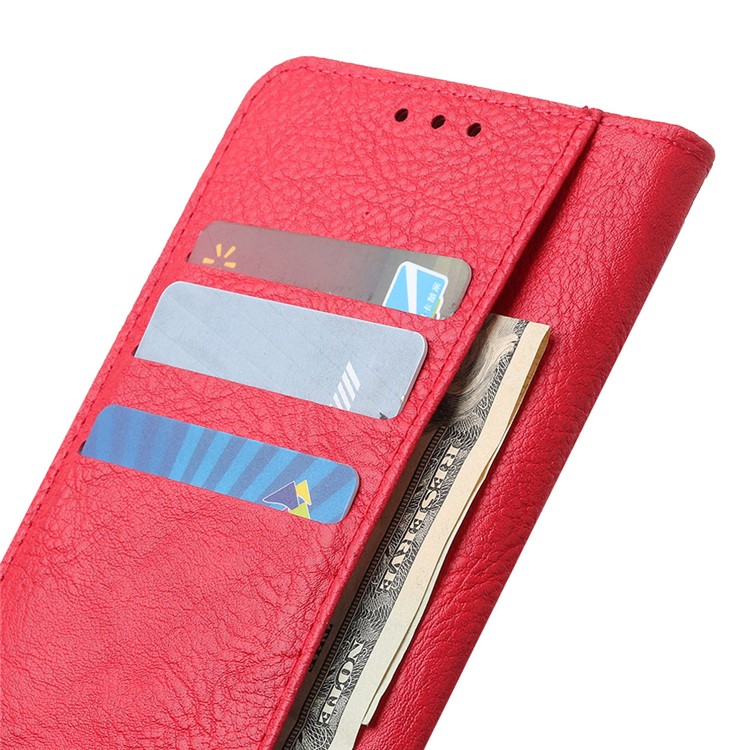 Litchi Skin Leather Wallet Case for Xiaomi Redmi 7 / Redmi Y3 - Red-8