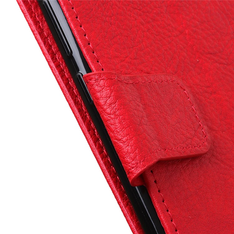 Litchi Skin Leather Wallet Case for Xiaomi Redmi 7 / Redmi Y3 - Red-9