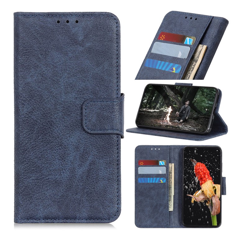 Litchi Skin Leather Wallet Case for Xiaomi Redmi 7 / Redmi Y3 - Blue-1