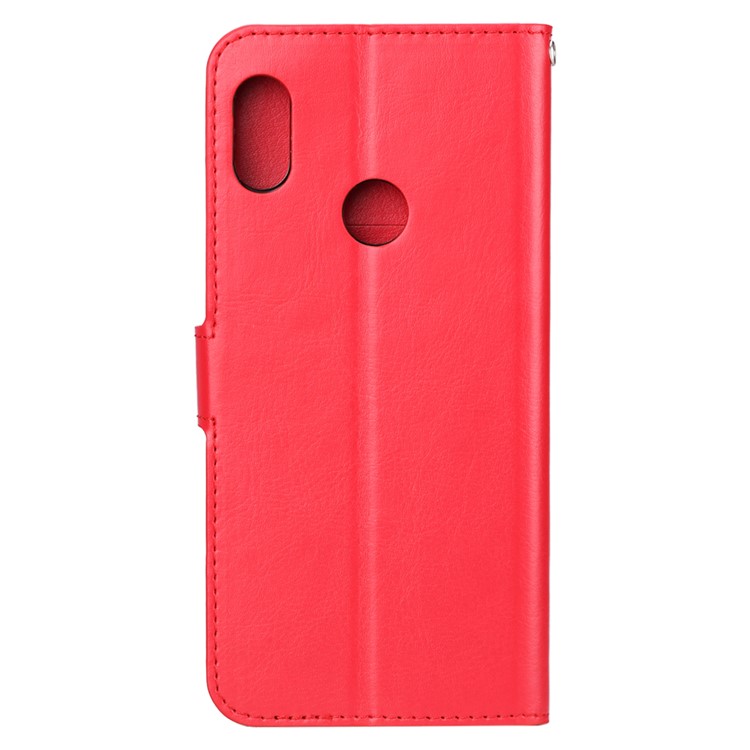 Crazy Horse Wallet Leather Stand Case for Xiaomi Redmi 7 - Red-3