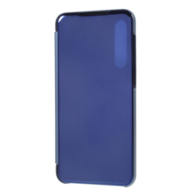 View Window Plated Mirror Surface Leather Stand Shell for Xiaomi Mi 9 SE - Baby Blue-1