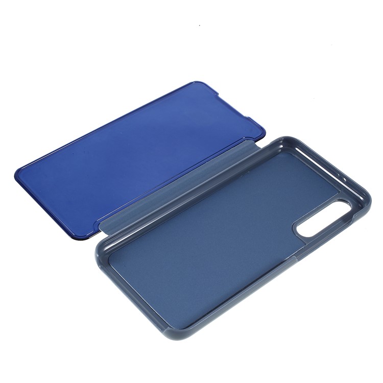 View Window Plated Mirror Surface Leather Stand Shell for Xiaomi Mi 9 SE - Baby Blue-5