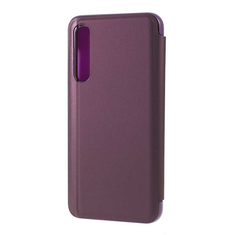 Coquille De Support En Cuir Avec Surface En Miroir Pour La Fenêtre De Visualisation Pour Xiaomi Mi 9 SE - Violet-2