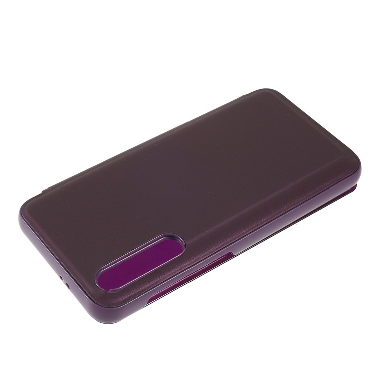 Coquille De Support En Cuir Avec Surface En Miroir Pour La Fenêtre De Visualisation Pour Xiaomi Mi 9 SE - Violet-4