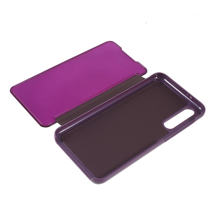 Coquille De Support En Cuir Avec Surface En Miroir Pour La Fenêtre De Visualisation Pour Xiaomi Mi 9 SE - Violet-5