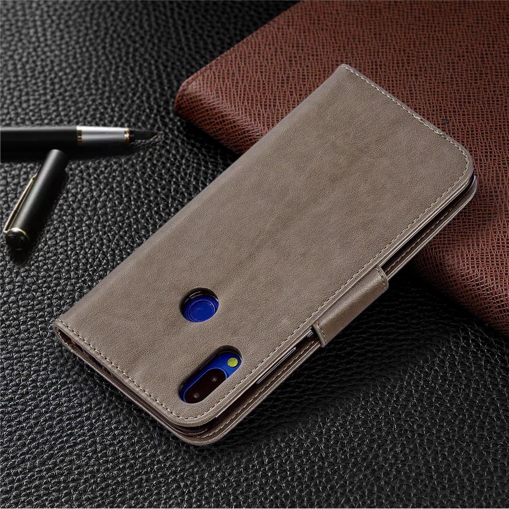 For Xiaomi Redmi Note 7 / Redmi Note 7 Pro (India) PU Leather Imprint Butterflies Phone Case - Grey-8