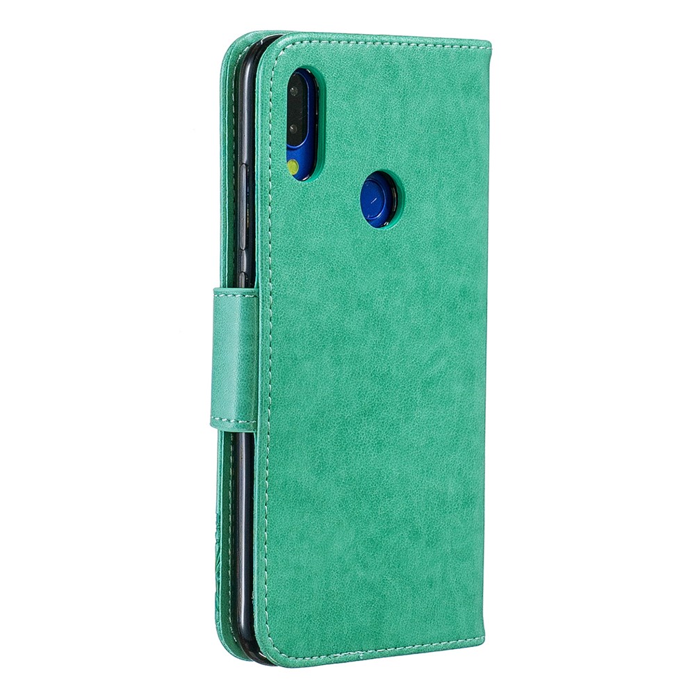 For Xiaomi Redmi Note 7S / Note 7 /Note 7 Pro (India) PU Leather Imprint Butterflies Phone Case - Green-3