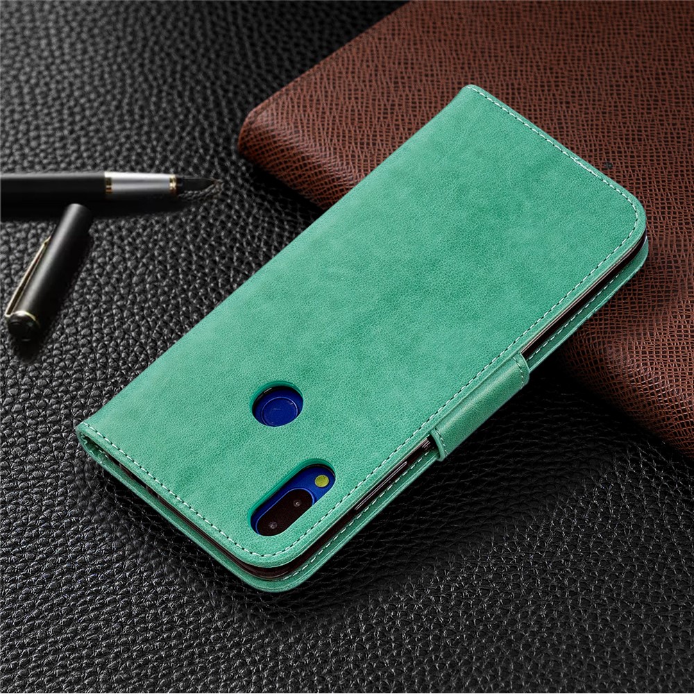For Xiaomi Redmi Note 7S / Note 7 /Note 7 Pro (India) PU Leather Imprint Butterflies Phone Case - Green-8