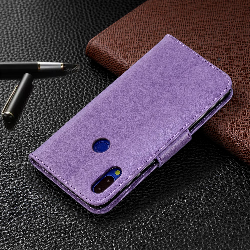For Xiaomi Redmi Note 7S / Note 7 / Note 7 Pro (India) PU Leather Imprint Butterflies Phone Case - Purple-8