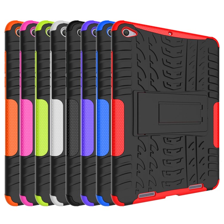 Tyre Pattern PC + TPU Hybrid Case for Xiaomi Mi Pad 2 7.9-inch with Kickstand - Black-4