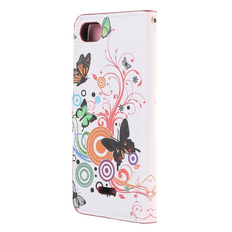 Pattern Printing Leather Wallet Case for Xiaomi Redmi 6A (Single 12MP Rear Camera) - Butterfly Circles-2