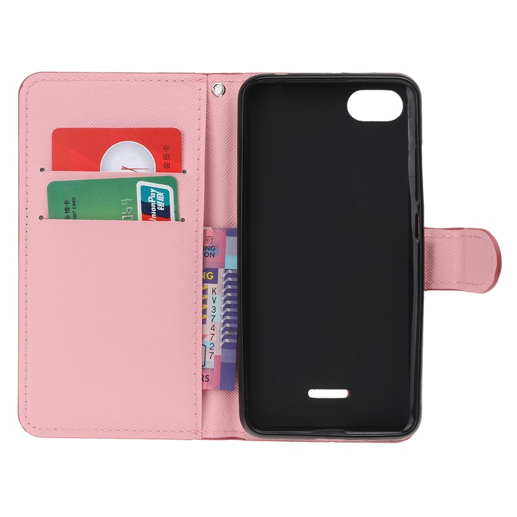 Pattern Printing Leather Wallet Case for Xiaomi Redmi 6A (Single 12MP Rear Camera) - Butterfly Circles-3