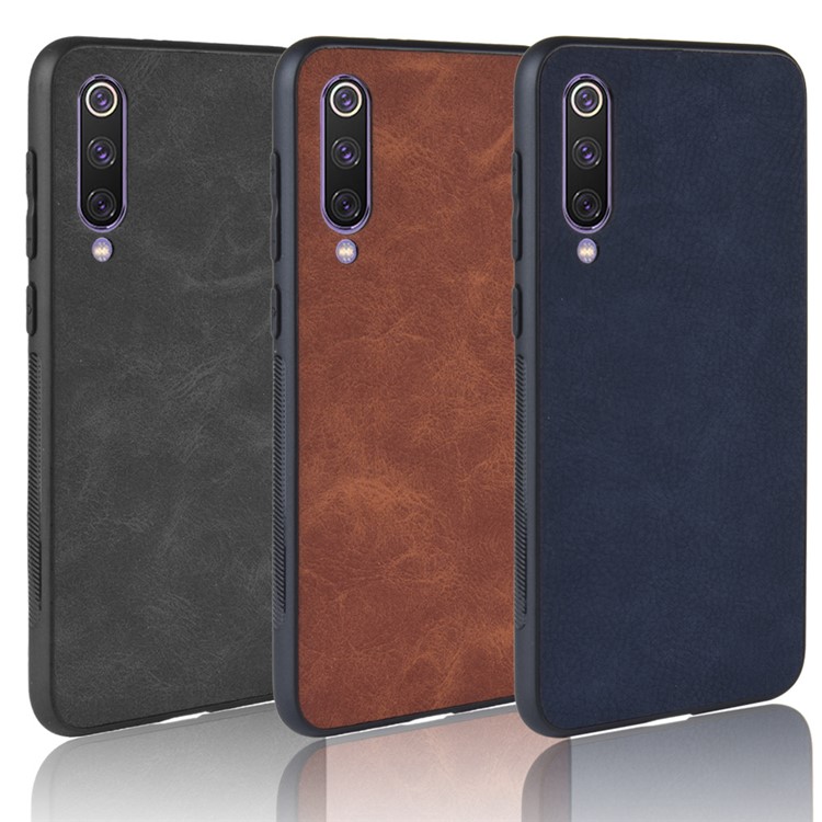 PU Leather Coated TPU Back Phone Casing for Xiaomi Mi 9 SE - Black-5