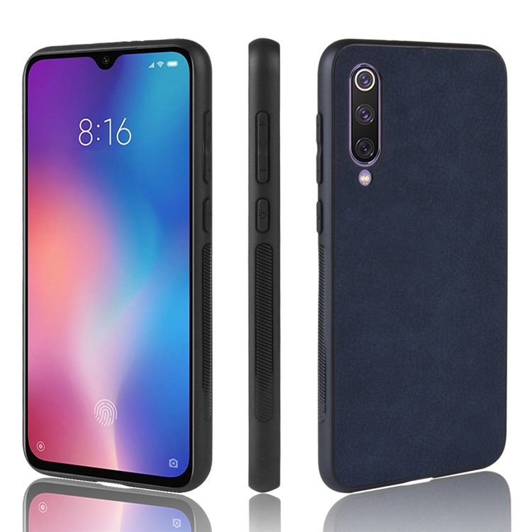 PU Leather Coated TPU Back Phone Casing for Xiaomi Mi 9 SE - Blue-1