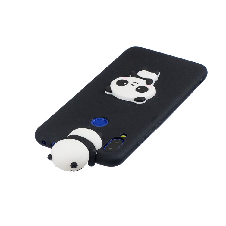 3D Pattern TPU Gel Protective Case for Xiaomi Redmi Note 7S / Note 7 / Note 7 Pro - Black/Panda-5